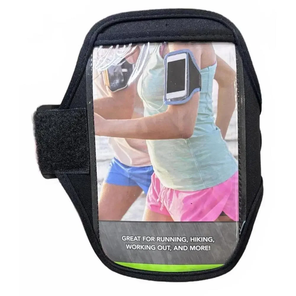 Adjustable Black Sports Armband for Cell Phones, ID badges, Credit Cards.‎